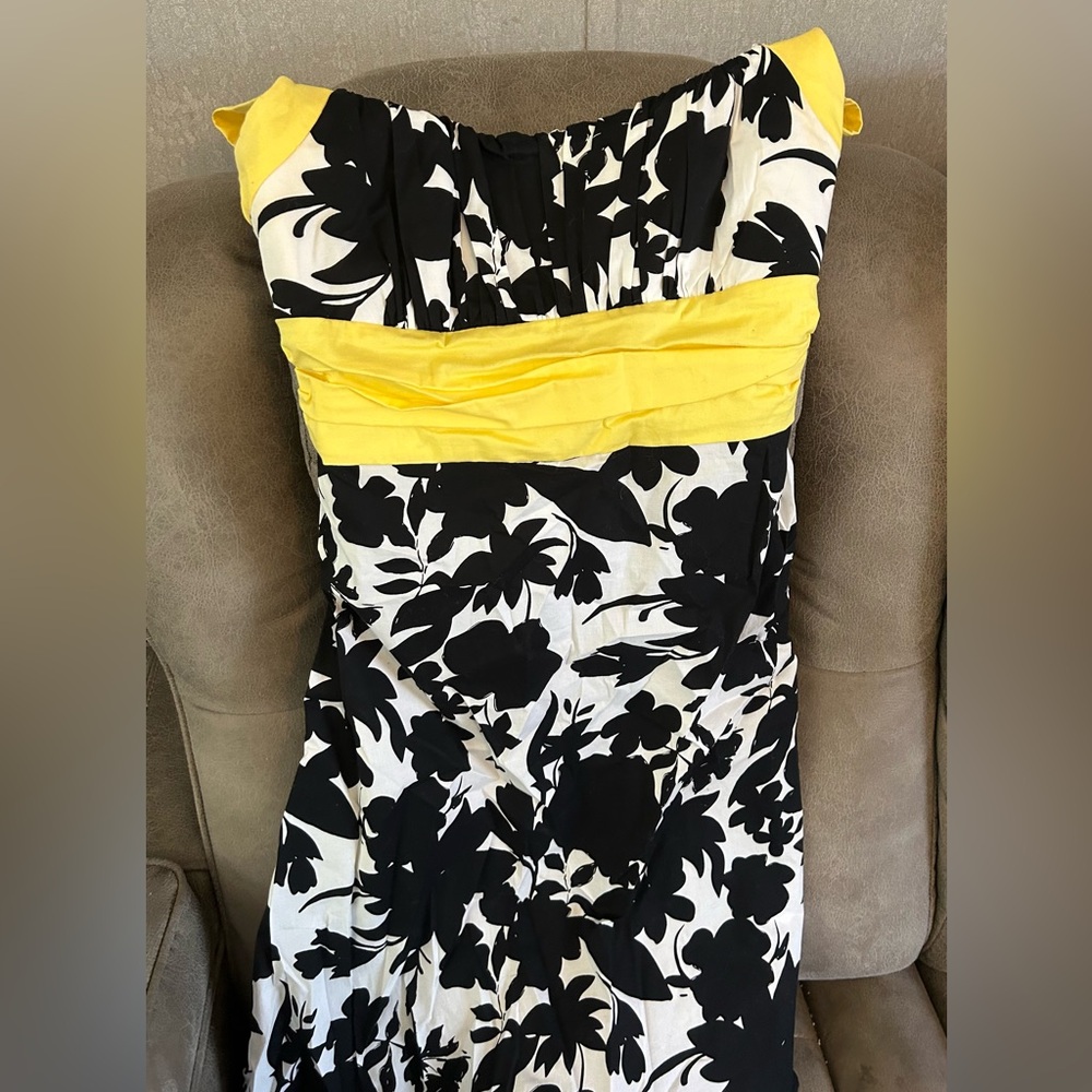 Yellow and Black Floral Women’s Dress